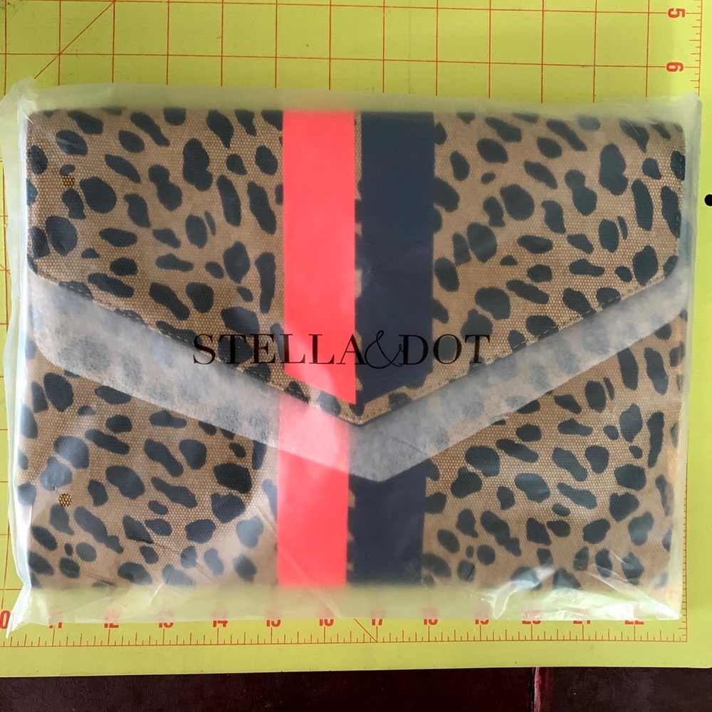 Stell & Dot Clutch with Orange and Navy Stripe